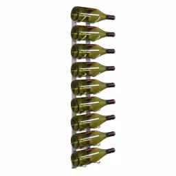 Epicureanist 9-Bottle Stainless Metal Wall-Mount Wine Rack thumbnail 1