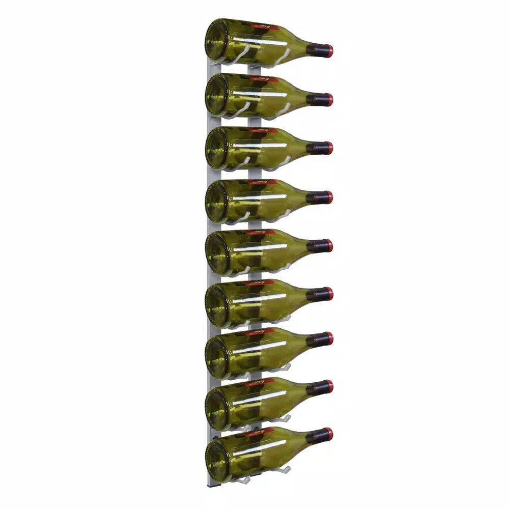Epicureanist 9-Bottle Stainless Metal Wall-Mount Wine Rack
