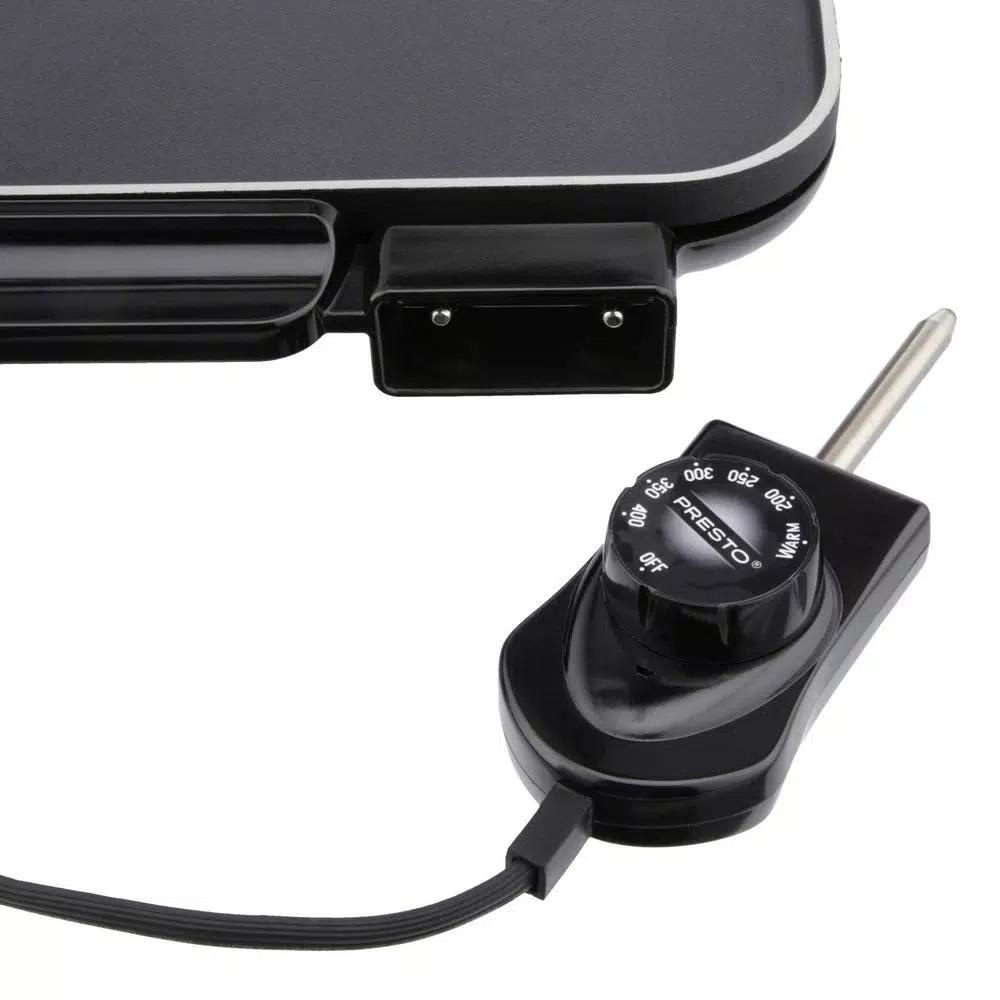 Presto SlimLine 286 sq. in. Black Electric Griddle with Temperature Sensor and Non-Stick Surface