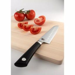 Shun Sora 7 in. Hollow Ground Santoku Knife, VG10 San Mai Composite Blade, Handcrafted in Japan thumbnail 5