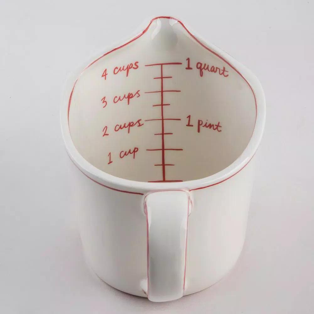 Molly Hatch 32 oz. Happy Holidays Measuring Cup - White Stoneware Ceramic