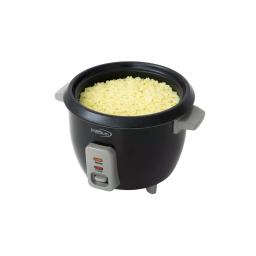 PREMIUM 6-Cup Black Rice Cooker and Steamer with Non-Stick Pot and Tempered Glass Lid thumbnail 2