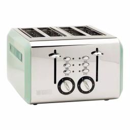 Haden Cotswold 4-Slice Wide Slot Retro Toaster, 1500W, Sage Green thumbnail 1