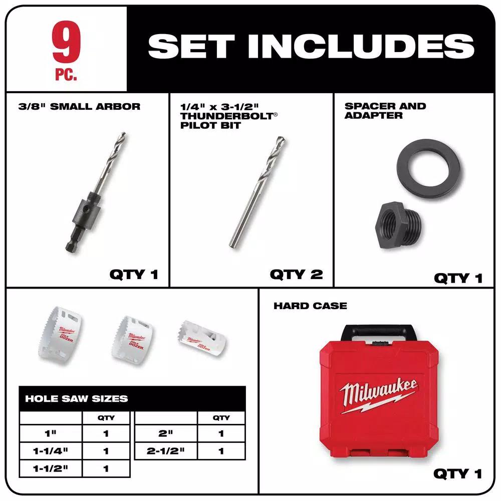 Milwaukee Hole Dozer 9-Piece Bi-Metal Hole Saw Set with AX Carbide Reciprocating Saw Blade