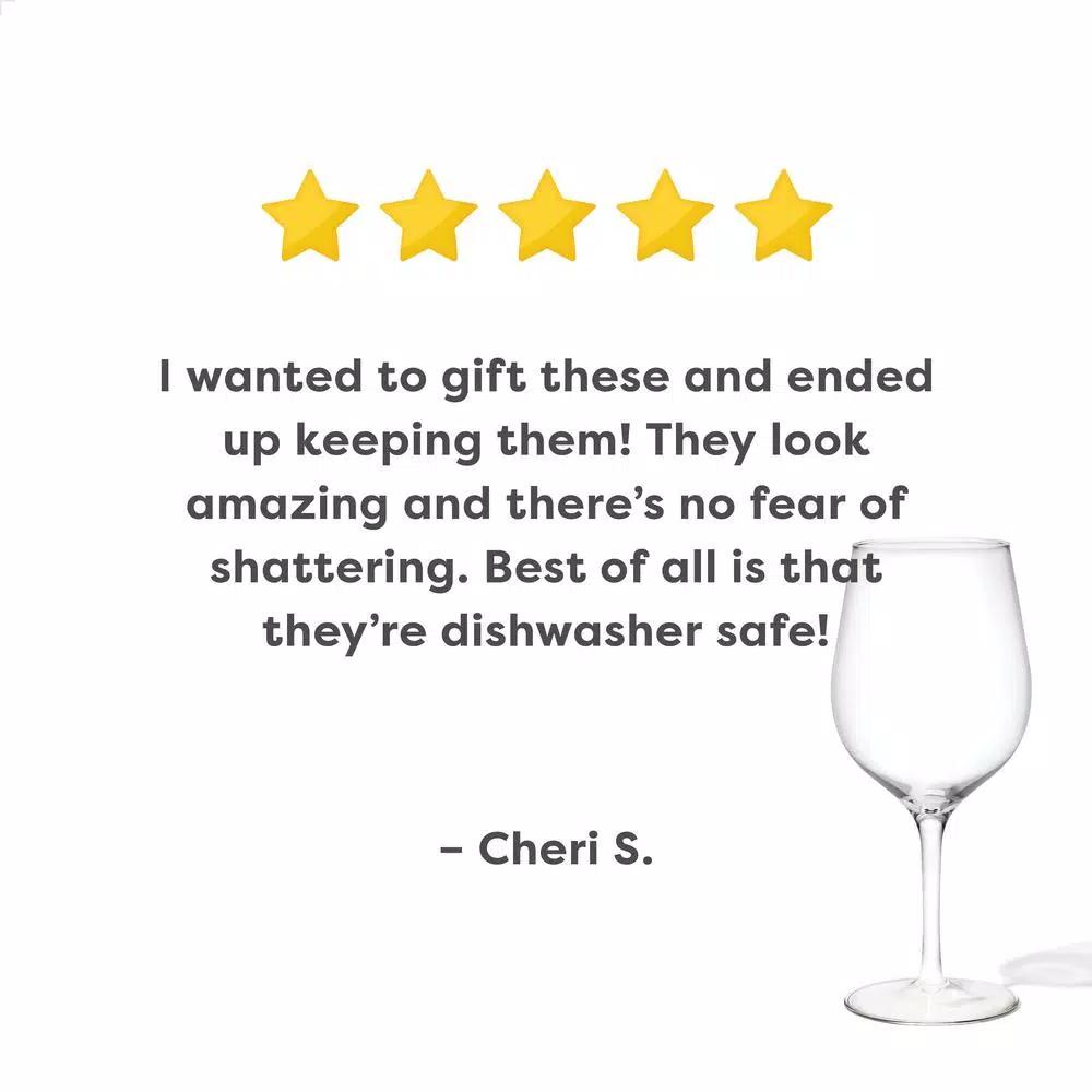 TOSSWARE Reserve Unbreakable 16 oz. Tritan Wine Glasses, Set of 24
