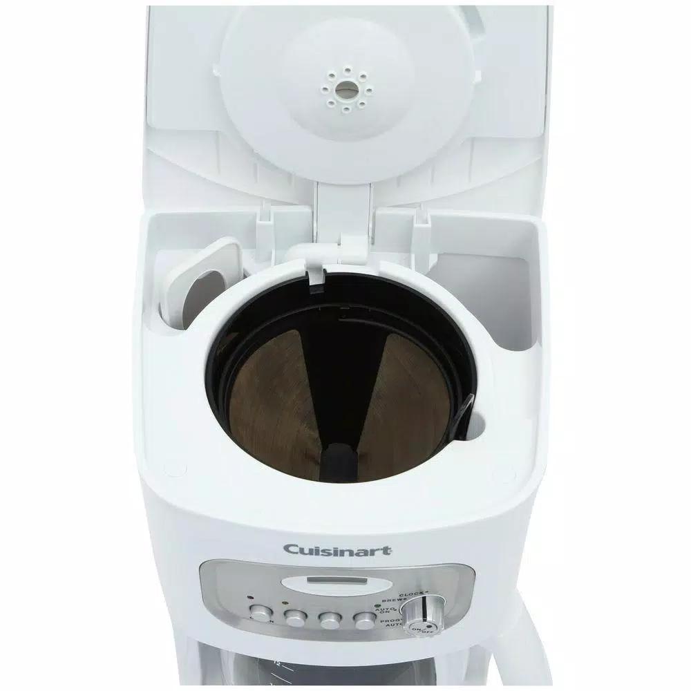 Cuisinart 12-Cup White Drip Coffee Maker with Stainless Steel Accents and Programmable Timer