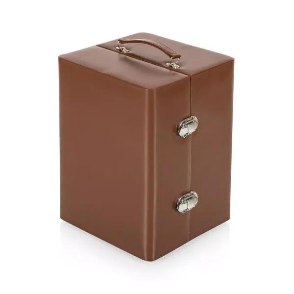 Picnic Time Manhattan Portable Cocktail Case - Mahogany Brown Leatherette Martini Set with Stainless Steel Accessories