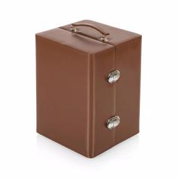 Picnic Time Manhattan Portable Cocktail Case - Mahogany Brown Leatherette Martini Set with Stainless Steel Accessories thumbnail 1