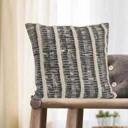 LR Resources Black and Gray Striped Hypoallergenic Throw Pillow, 18 x 18 in. thumbnail 5
