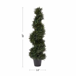 Pure Garden 48 in. Artificial Cypress Spiral Topiary Tree with Pot thumbnail 2