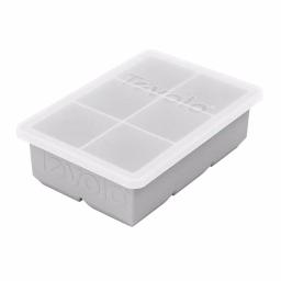 Tovolo King Cube Ice Mold Tray with Lid, 2 in. Large Silicone Cubes for Whiskey and Cocktails, Oyster Gray thumbnail 4