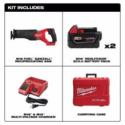 Milwaukee M18 FUEL 18V Brushless Reciprocating Saw Kit w/ Two 5.0 Ah Batteries, Charger & Hard Case thumbnail 2