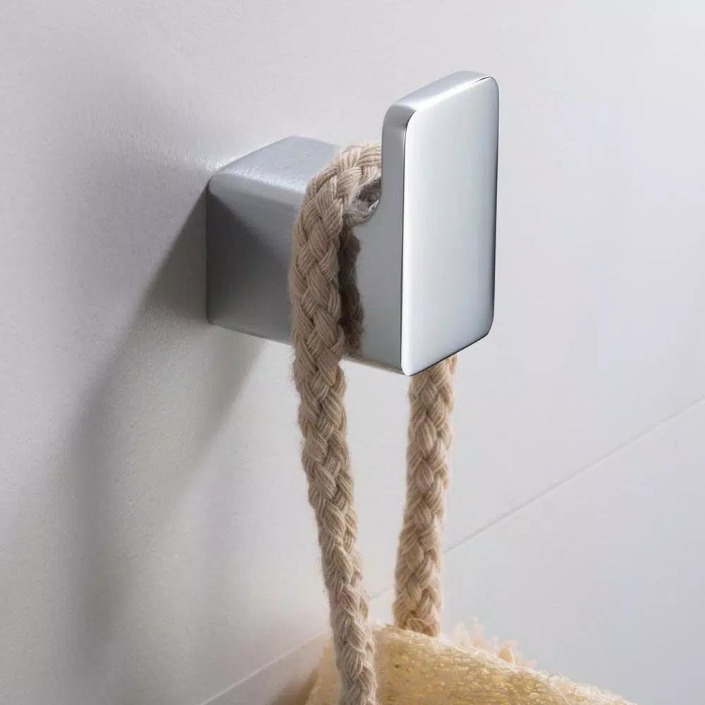 KRAUS Stelios Chrome Bathroom Robe and Towel Hook, Solid Brass