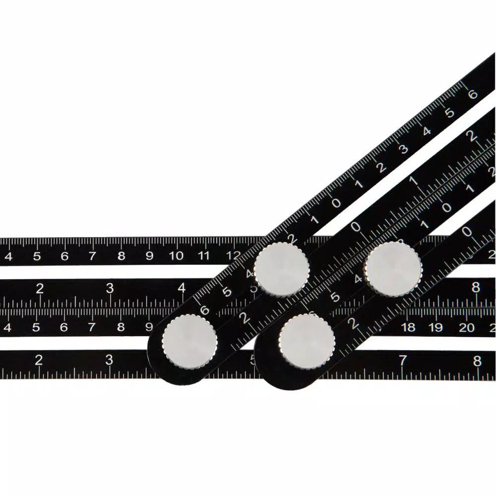 POWERTEC Universal Angle Template Tool, 10 in. Aluminum Multi-Angle Ruler & Precision Stencil
