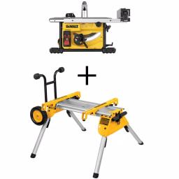 DEWALT 15 Amp 8-1/4 in. Compact Corded Jobsite Table Saw with Heavy-Duty Rolling Stand thumbnail 1