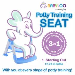 Babyloo Bambino 3-in-1 Convertible Toddler Potty Trainer and Step Stool - Blue thumbnail 4