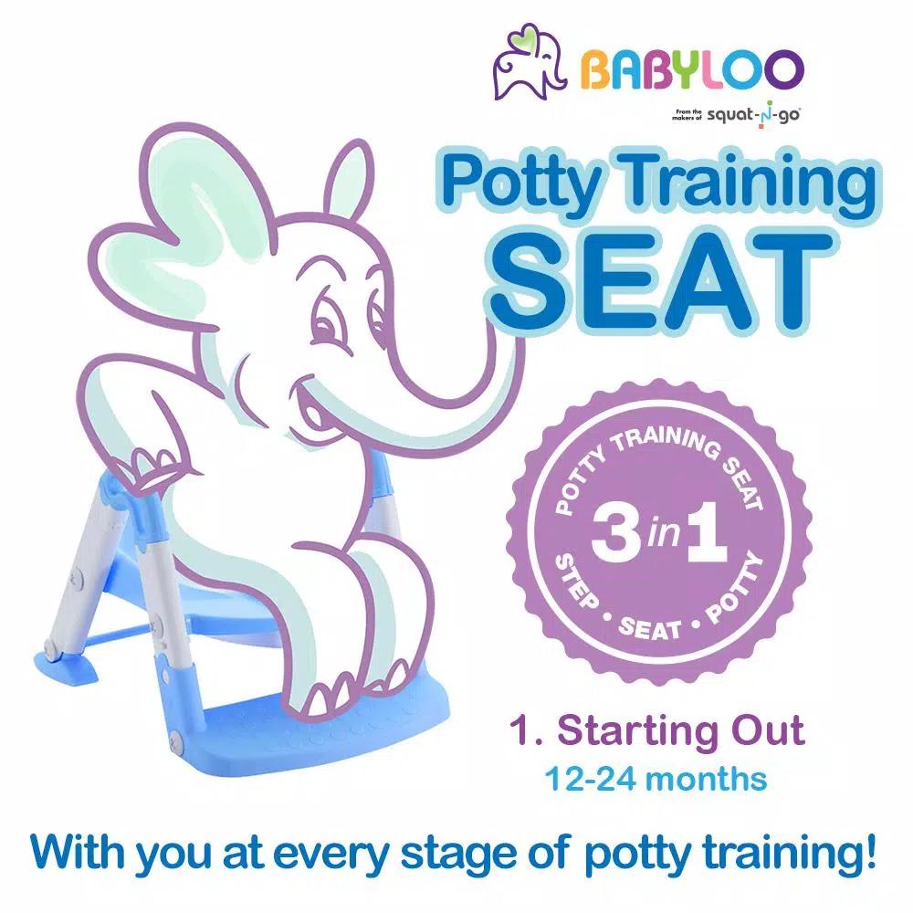 Babyloo Bambino 3-in-1 Convertible Toddler Potty Trainer and Step Stool - Blue