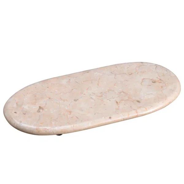 Creative Home Natural Champagne Marble Oval Serving Tray - 14 in. Beige Cheese & Pastry Board