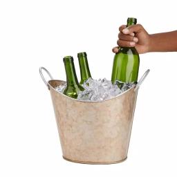 Mind Reader Copper Plated Galvanized Oval Beverage and Ice Bucket with Handles thumbnail 2