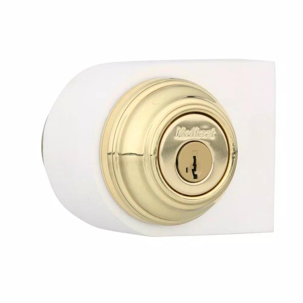 Kwikset 980 Double Cylinder Deadbolt with SmartKey Security, Polished Brass