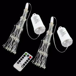 LUMABASE 200-LED Warm White Starburst Fairy Lights with Remote Control, Battery Operated, Set of 2 thumbnail 1