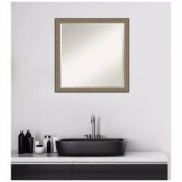 Amanti Art Parisian 22 in. Square Beveled Edge Wood Framed Bathroom Vanity Mirror, Silver Pewter thumbnail 7