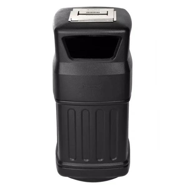Alpine Industries 16 Gal. Black Commercial Trash Can with Dome Ashtray Lid
