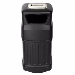 Alpine Industries 16 Gal. Black Commercial Trash Can with Dome Ashtray Lid thumbnail 1