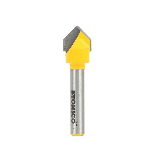 Yonico 90° V-Groove Router Bit, 1/4 in. Shank, Carbide Tipped