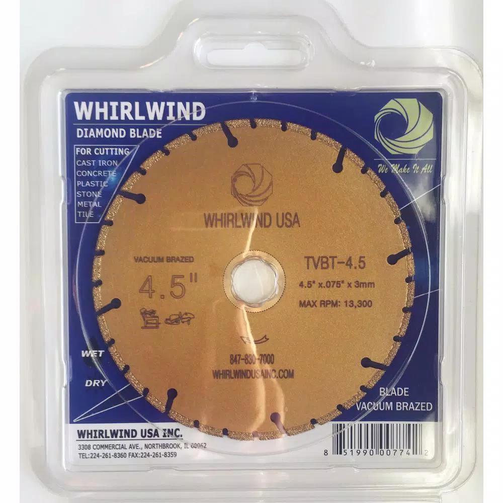 Whirlwind USA 4.5 in. 32-Teeth Segmented Diamond Blade for Metal and Plastic