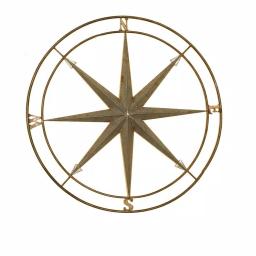 Unbranded Compass Metal Wall Art - Gunmetal Silver and Distressed Copper Decor thumbnail 2