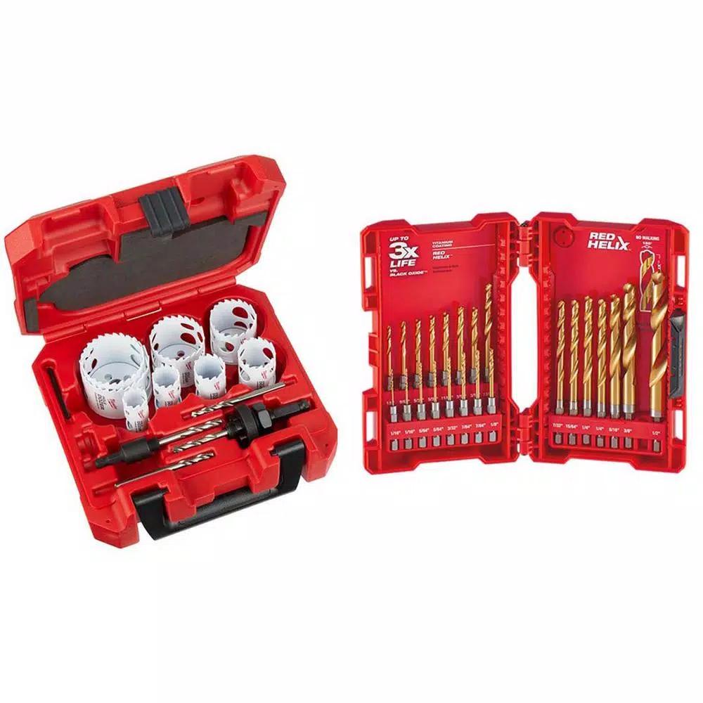Milwaukee Hole Dozer Carbide Hole Saw & SHOCKWAVE Titanium Drill Bit Set, 35-Piece
