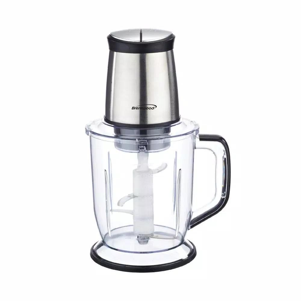 Brentwood Appliances 6.5-Cup 300-Watt Food Processor with 4-Blade Stainless Steel System, Silver