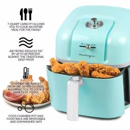 Nostalgia Classic Retro 7 Qt. Air Fryer, Aqua Blue thumbnail 2