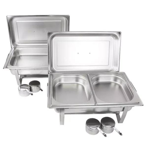 Alpha Living 8 Qt. Stainless Steel Chafing Dish Set with 2 Full and 2 Half Pans
