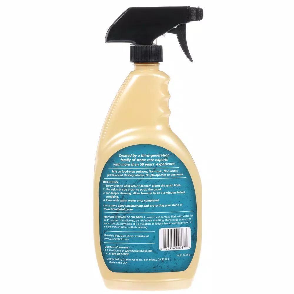 Granite Gold Grout Cleaner with Brush, 24 oz. - Safe for Stone, Tile, Porcelain, Ceramic & Glass
