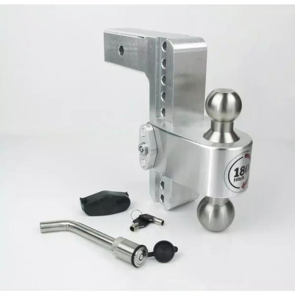 Weigh Safe 180-Hitch Adjustable Aluminum Ball Mount with Keyed Alike Receiver Pin