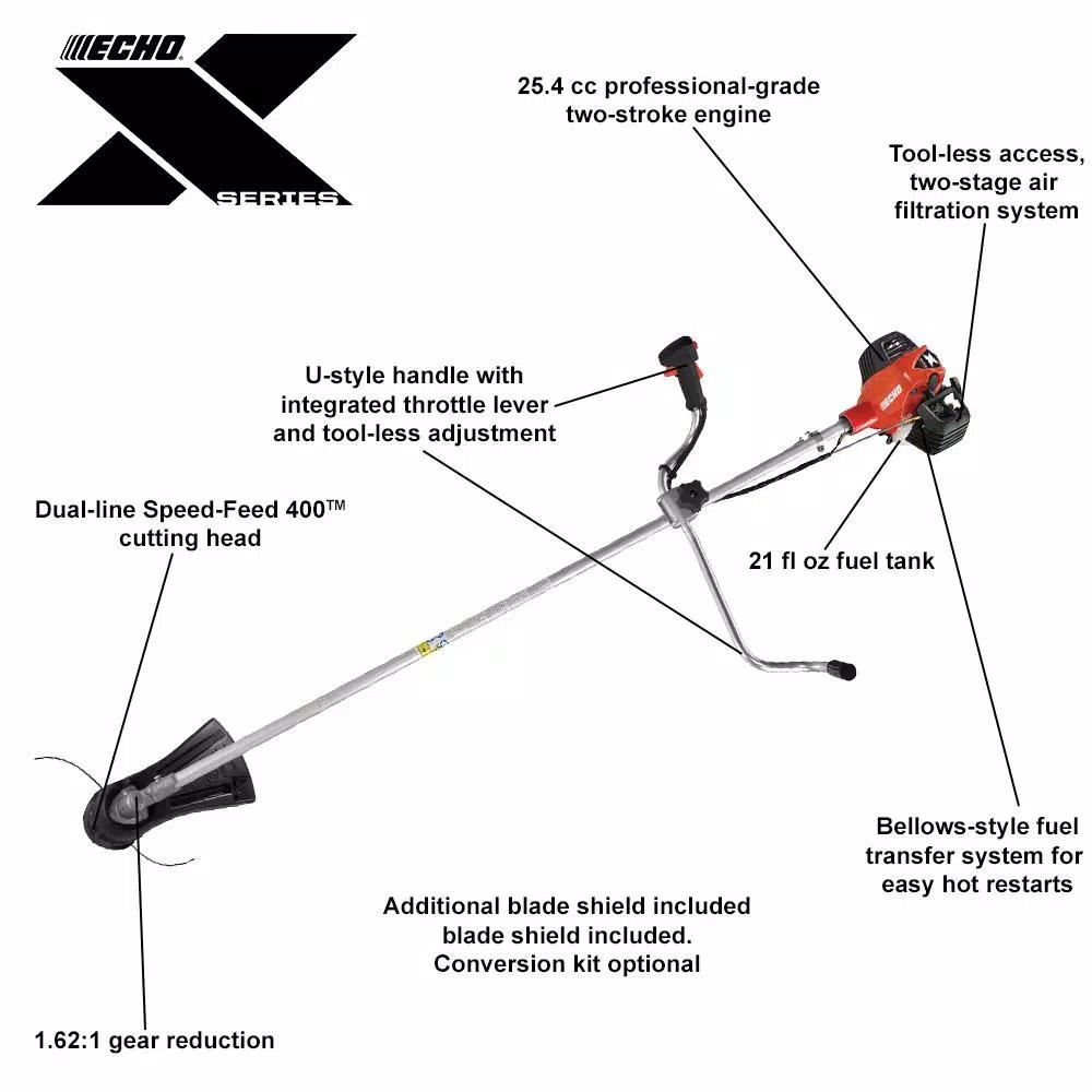 ECHO SRM-2620U 25.4 cc Gas 2-Stroke Brush Cutter Trimmer