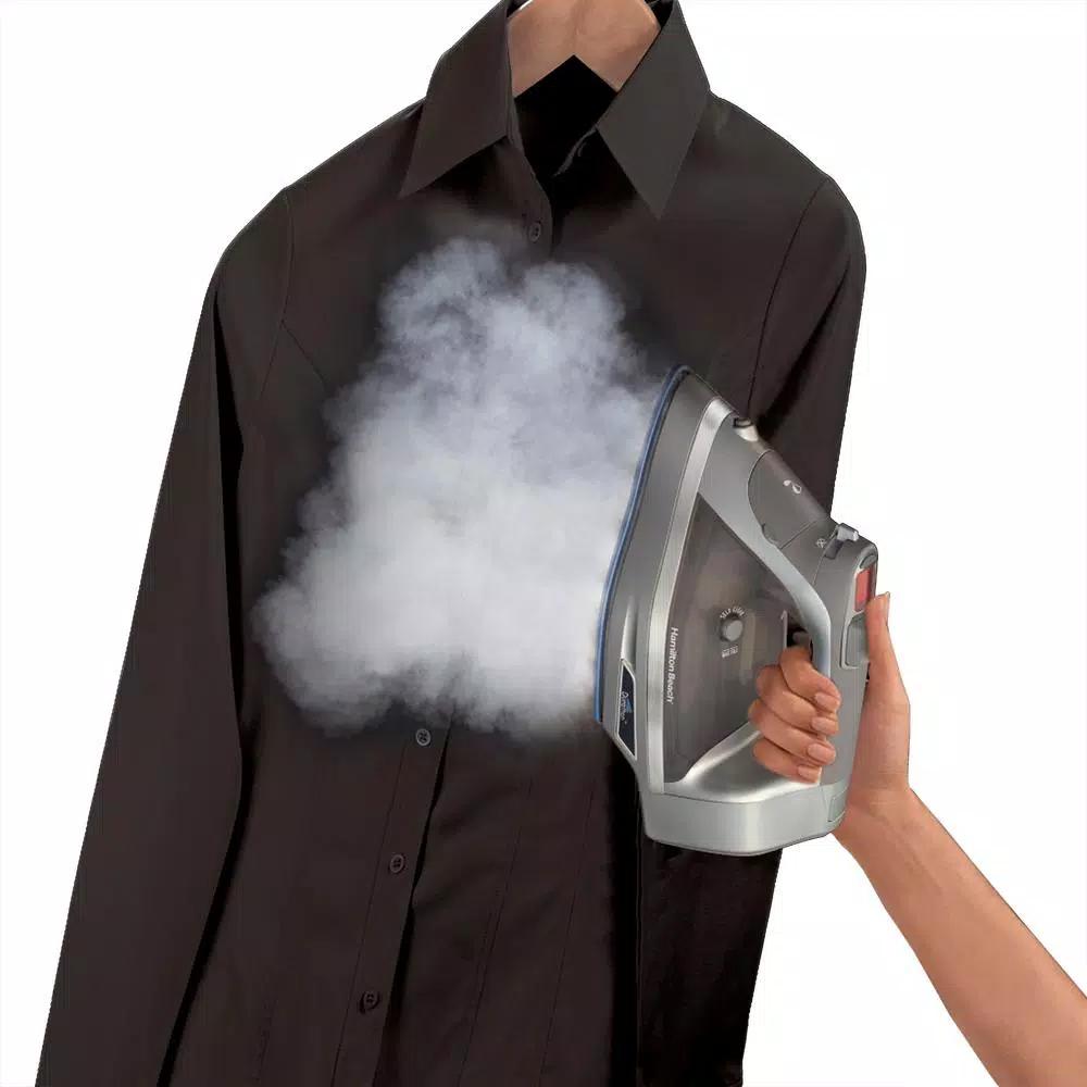 Hamilton Beach Durathon Non-Stick Steam Iron with Retractable Cord, 1700W, Silver