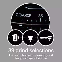 Hamilton Beach Professional Conical Burr Digital Coffee Grinder, 39 Grind Settings, Black & Stainless Steel thumbnail 5