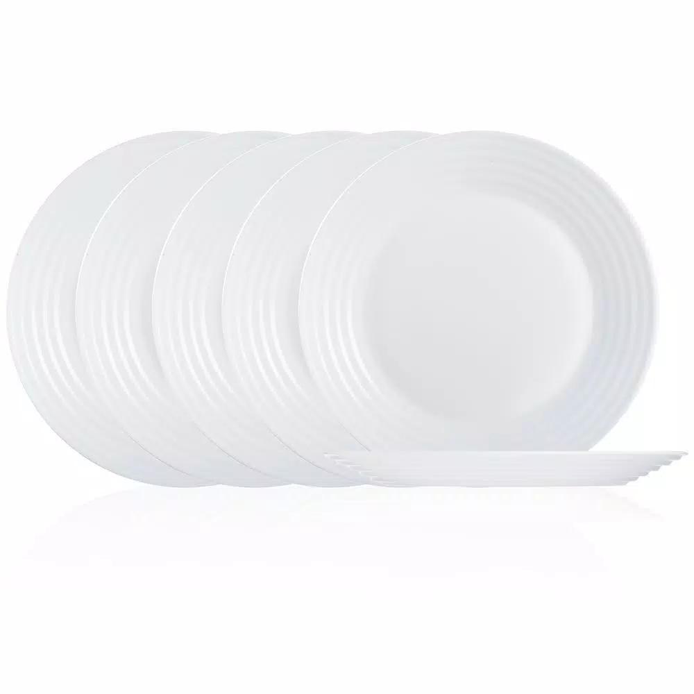 Luminarc Harena White 10.5" Dinner Plate Set, 6-Piece Opal Glass