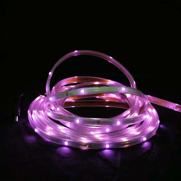 CC Christmas Decor 18 ft. Pink LED Outdoor Christmas Linear Tape Lighting, 72-Light, White Finish