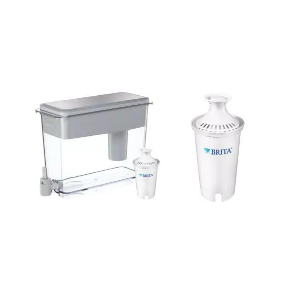 Brita UltraMax 18-Cup Water Filter Pitcher Dispenser and Replacement Filter Bundle, BPA-Free