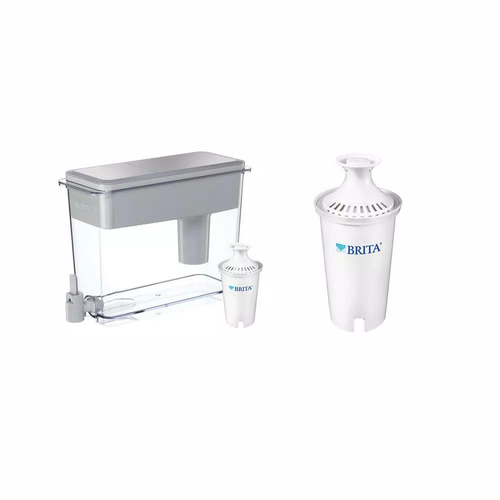 Brita UltraMax 18-Cup Water Filter Pitcher Dispenser and Replacement Filter Bundle, BPA-Free