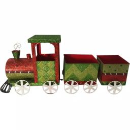 Fraser Hill Farm 24 in. Artificial Christmas Wreath Decor Set with Train, Sleigh, and LED Shelf Sitters thumbnail 5