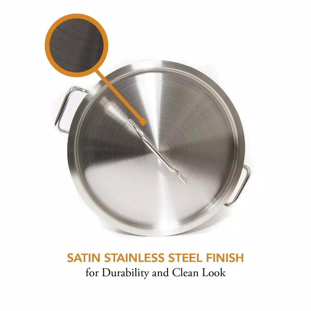 Gas One 32 Qt. Stainless Steel Stock Pot Set with Lid and Steamer Rack