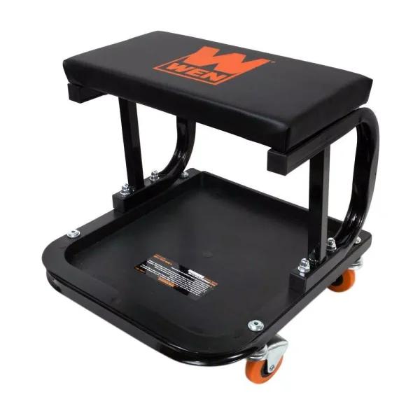 WEN Rolling Mechanic Seat with Onboard Storage, 250 lb. Capacity
