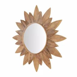 Home Decorators Collection Sunburst Art Deco Accent Mirror, Brown Antiqued Wood, 33.8 in. thumbnail 6
