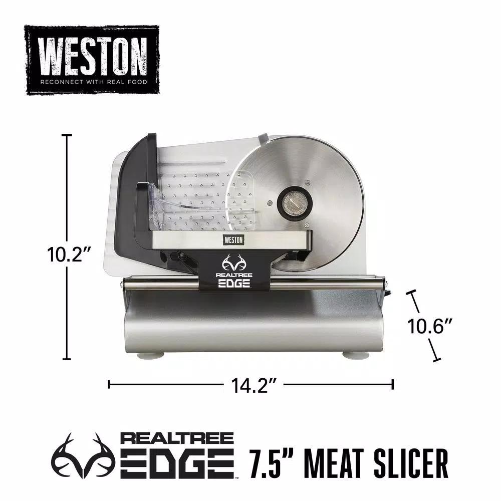 Weston Realtree Edge 200-Watt Meat Slicer with 7.5 in. Stainless Steel Blade and Camouflage Cover