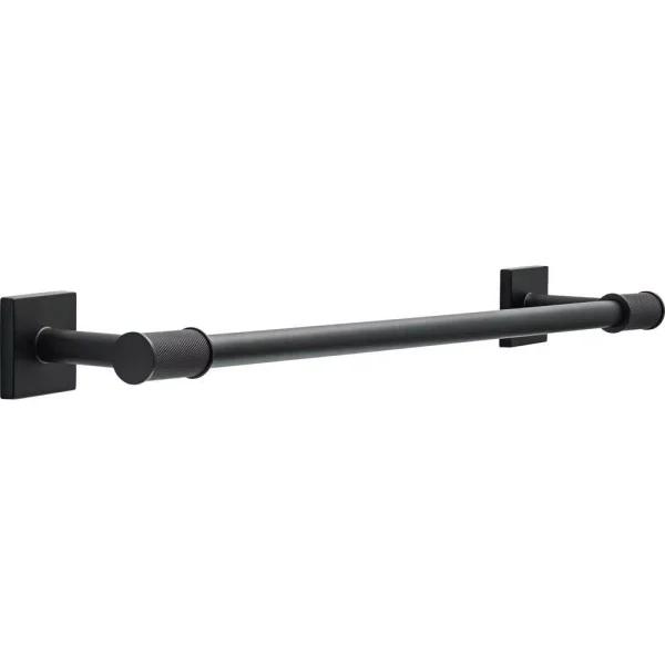 Delta Averland 18 in. Matte Black Towel Bar, Contemporary Knurled Design